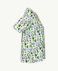 Gollé Haug - Top ronde hals - Bolletjes groen met wit en blauwen