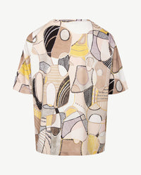 Gollé Haug - Top ronde hals - Beige, taupe, wit en rose