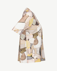 Gollé Haug - Top ronde hals - Beige, taupe, wit en rose