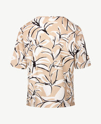 Gollé Haug - Top ronde hals - Beige, taupe, wit met zwart