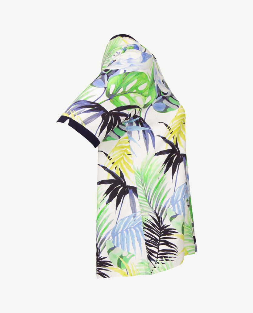 Gollé Haug - Top ronde hals - Navy met groenen, blue en wit