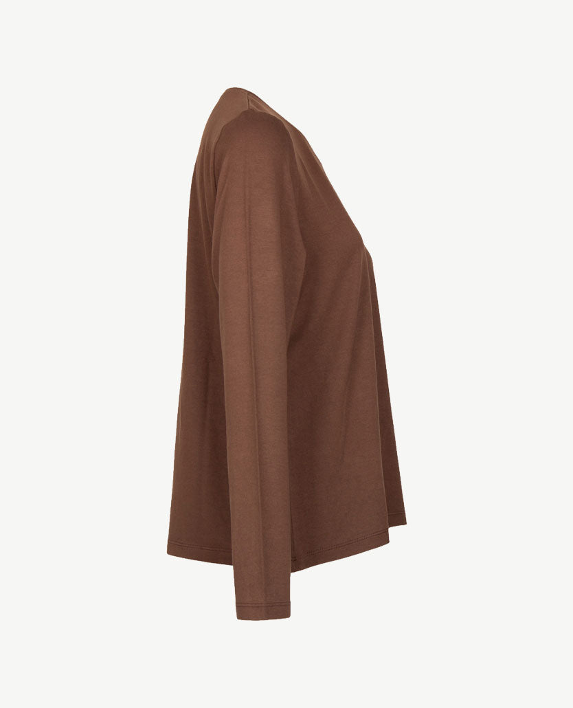 Gollé Haug - Top ronde hals - Lange mouw - Choco