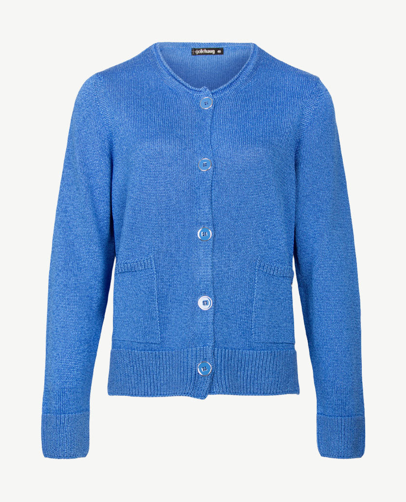 Gollé Haug - Vest met knopen en zakjes - Glans kobalt