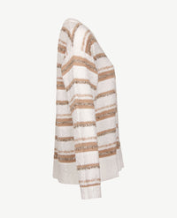 Gollé Haug - Vest met knopen - Bouclé beige met wit