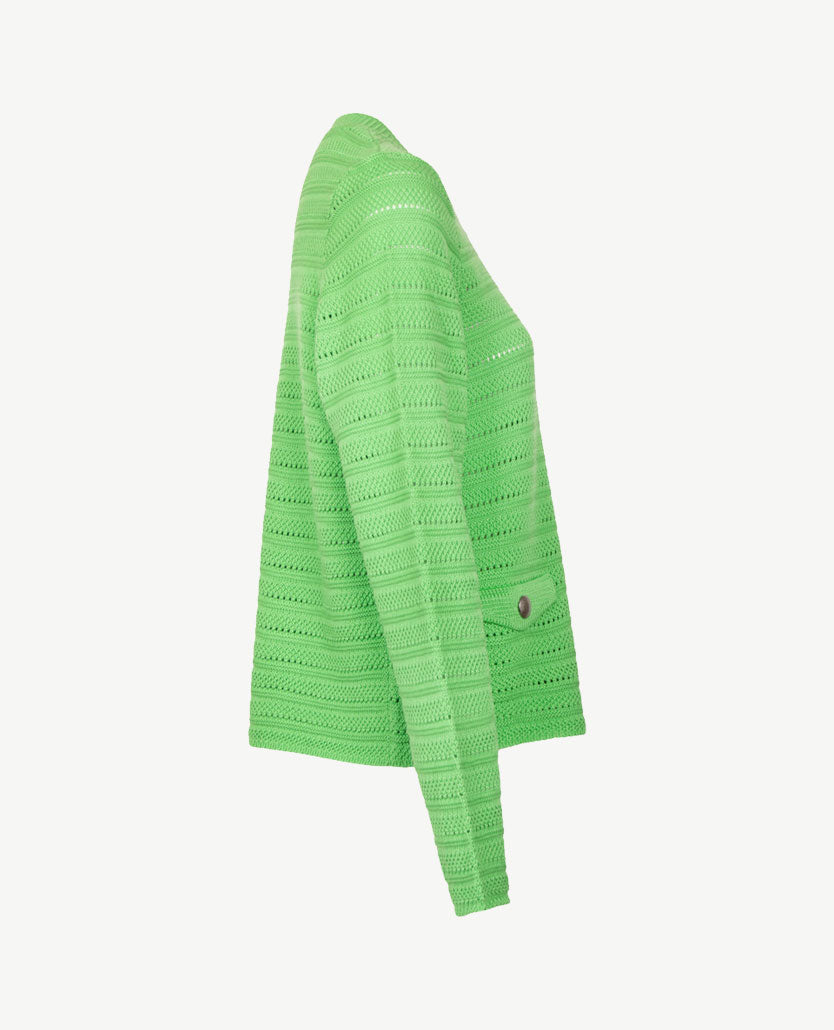 Gollé Haug - Vest met knopen - Fantasiebreisel - Groen