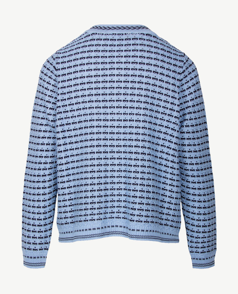 Gollé Haug - Damesvest met knopen en zakken - ronde hals - Navy met staalblauw