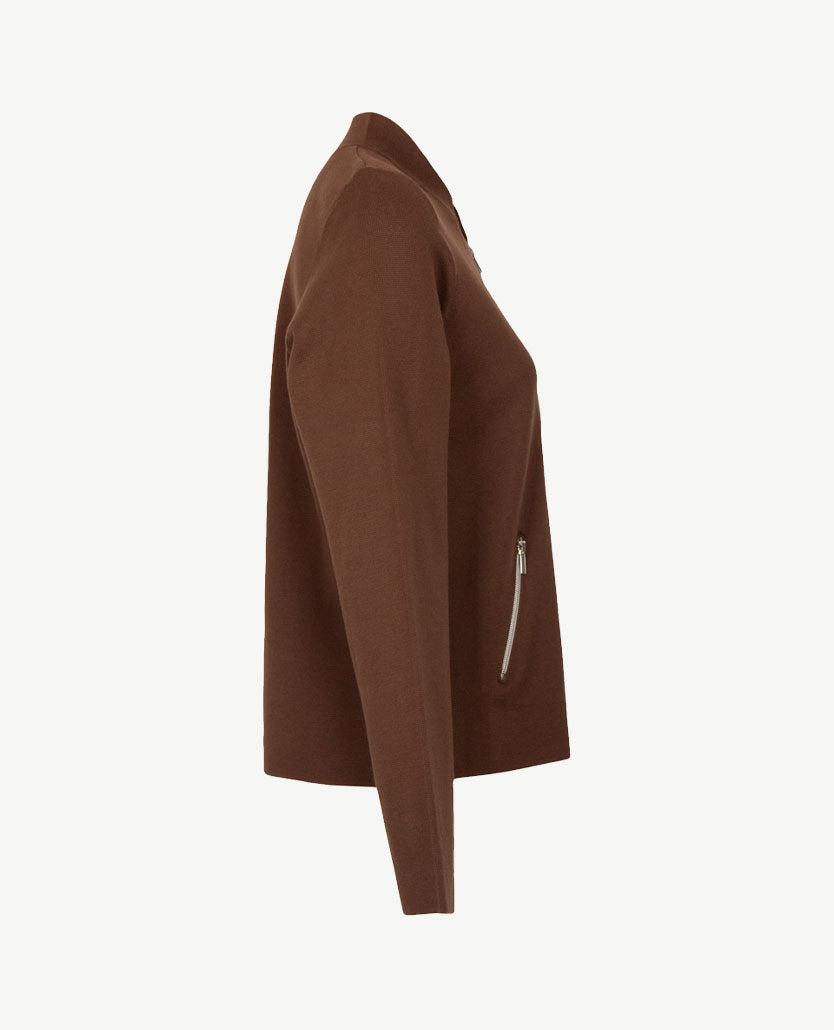 Gollé Haug - Damesvest met rits en zakken - Choco