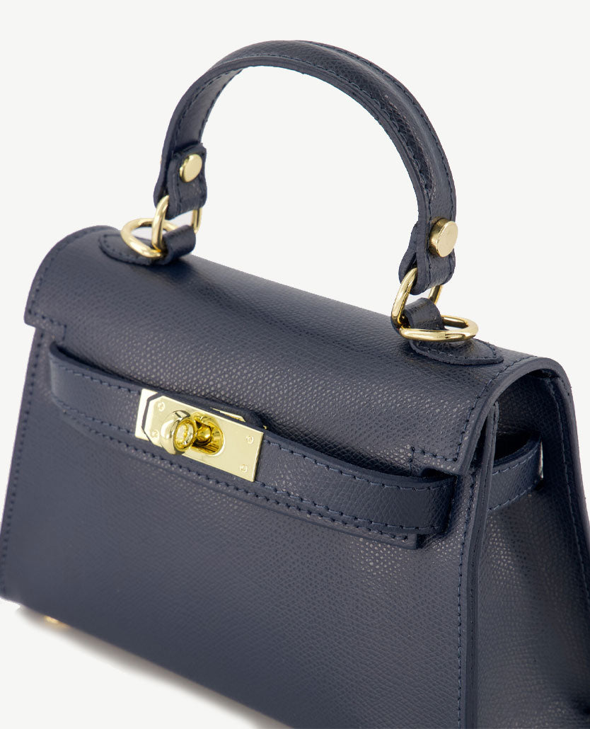 Tas - Grace - Leer - Klein - Navy