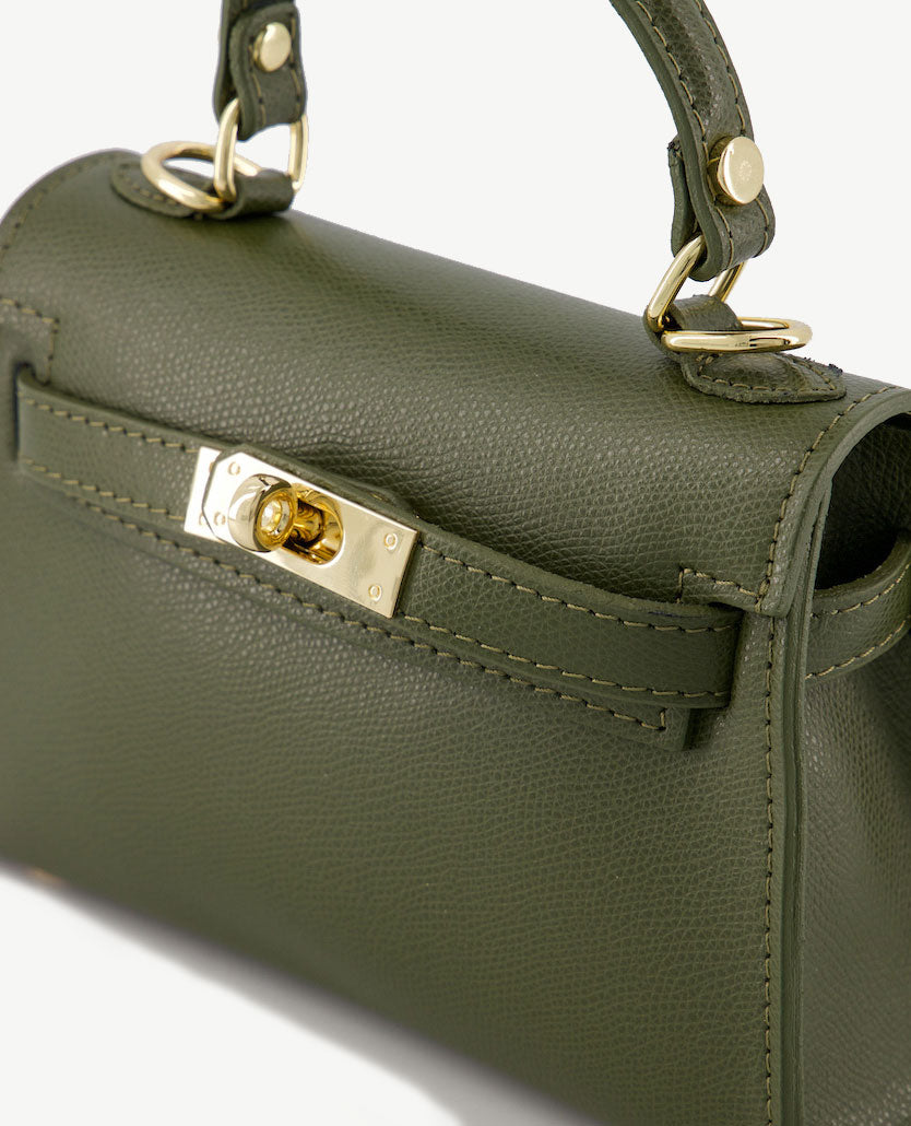 Tas - Grace - Leer - Klein - Mosgroen