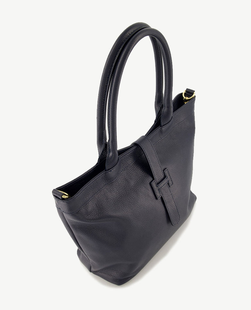 Tas - Hillary - Groot - Leer - Navy