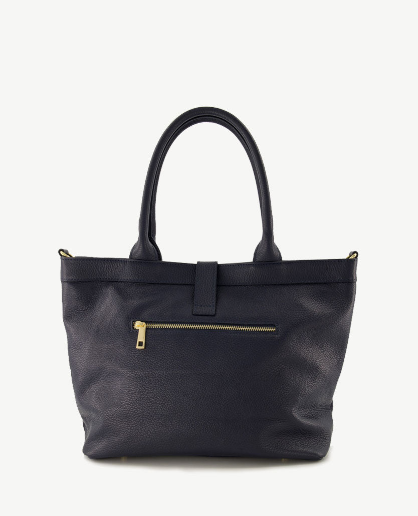 Tas - Hillary - Groot - Leer - Navy