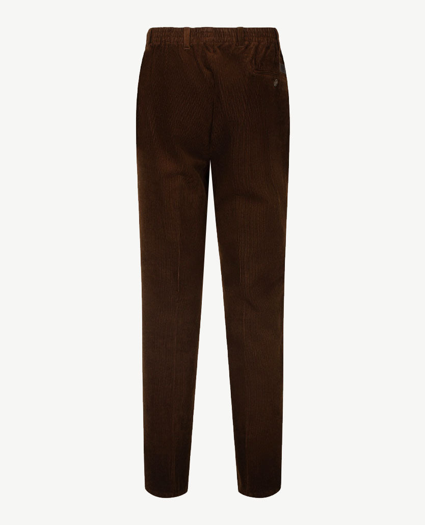 D.Y.P. - Philip - Instapbroek heren met elastische band - Ribcorduroy - Choco