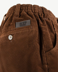 D.Y.P. - Philip - Instapbroek heren met elastische band - Ribcorduroy - Choco