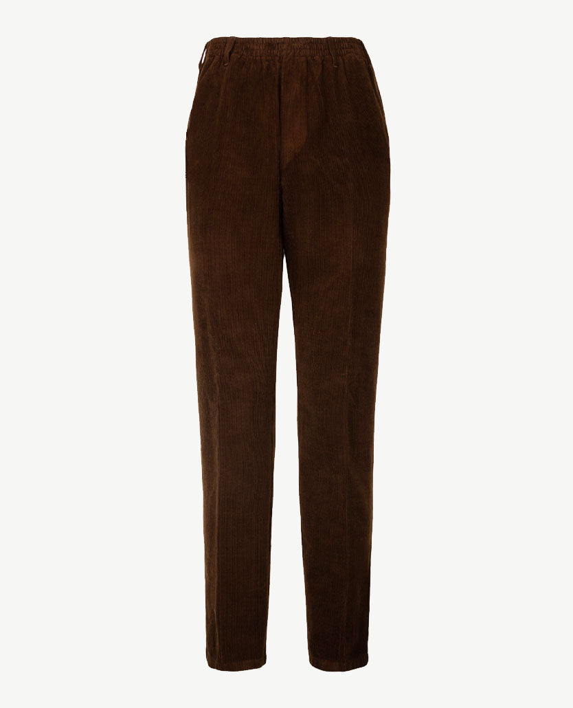 D.Y.P. - Philip - Instapbroek heren met elastische band - Ribcorduroy - Choco