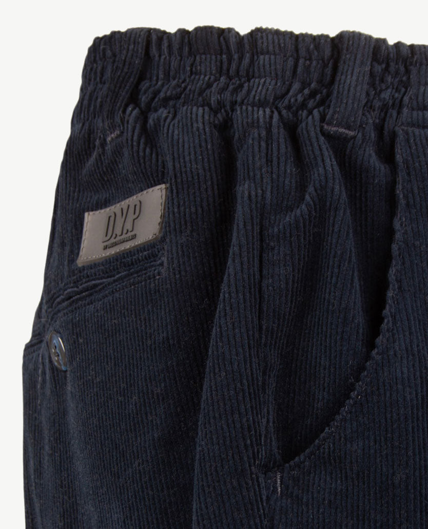 D.Y.P. - Philip - Instapbroek heren met elastische band - Ribcorduroy - Navy