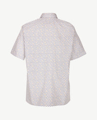 Overhemd korte mouwen met klittenbandsluiting, No Buttons by D.Y.P., navy met geel, achterkant