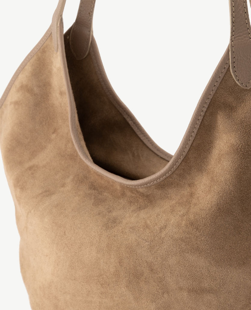 Tas - Jocelyn - Suède en leer - Truffel