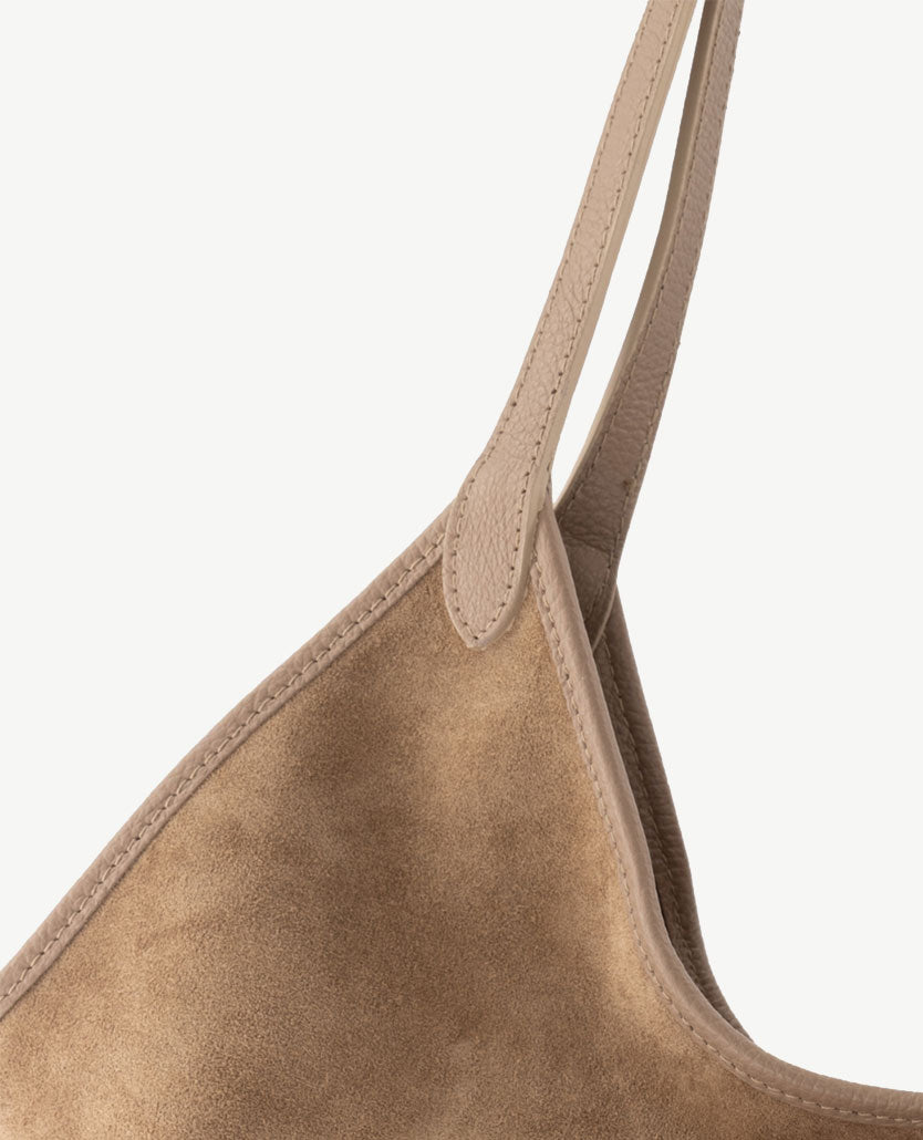 Tas - Jocelyn - Suède en leer - Truffel