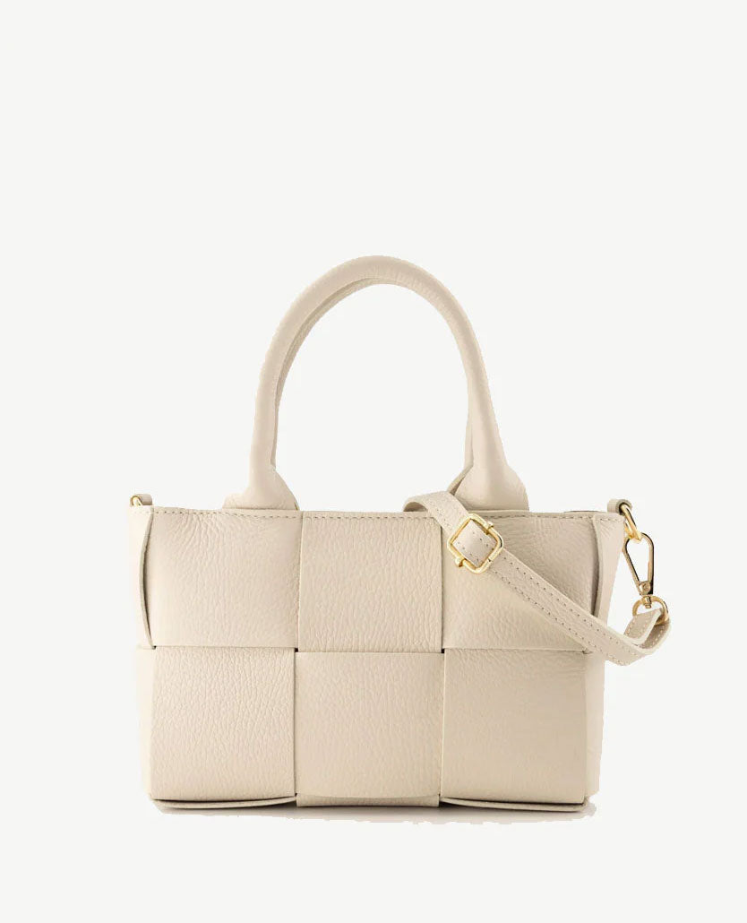 Tas Kate klein Leer Ecru – DRESSYOURPARENTS - Main Image