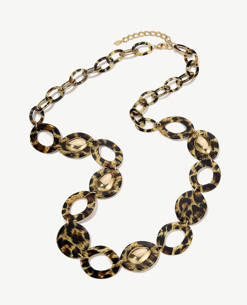 Lange ketting - Leopard en goudkleurig