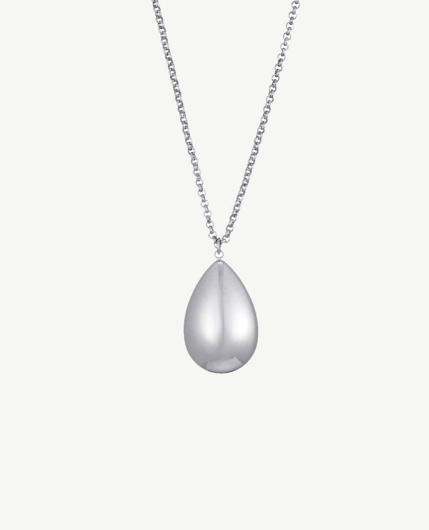 Lange ketting - Druppel - Zilverkleurig
