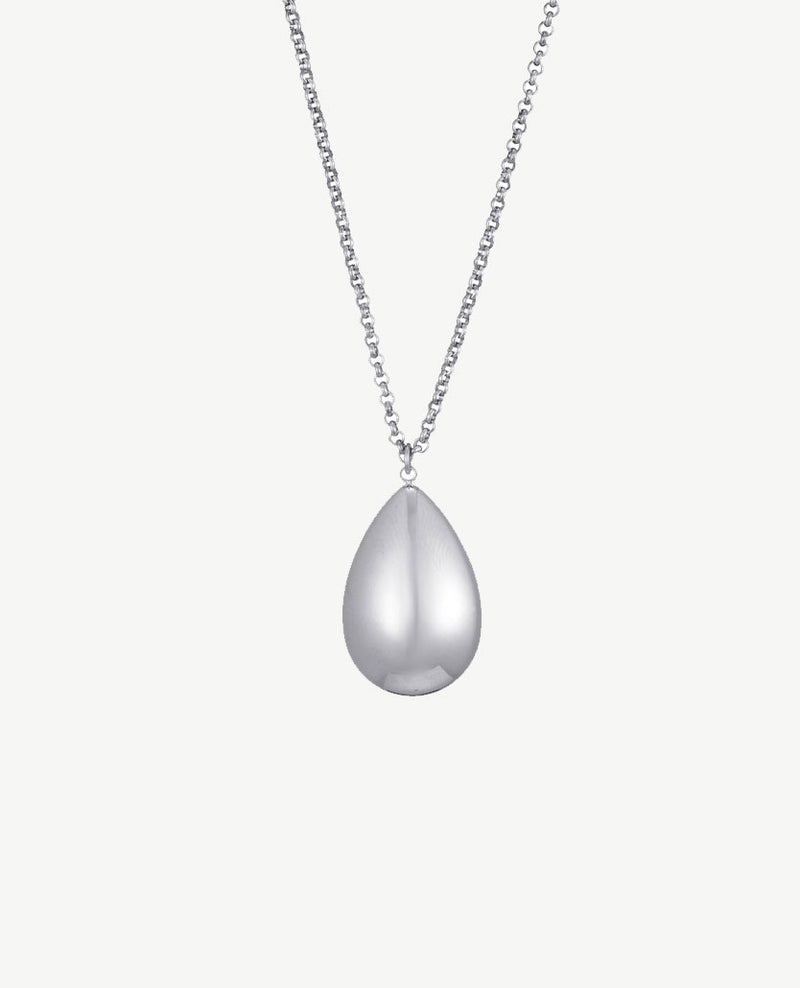 Lange ketting - Druppel - Zilverkleurig
