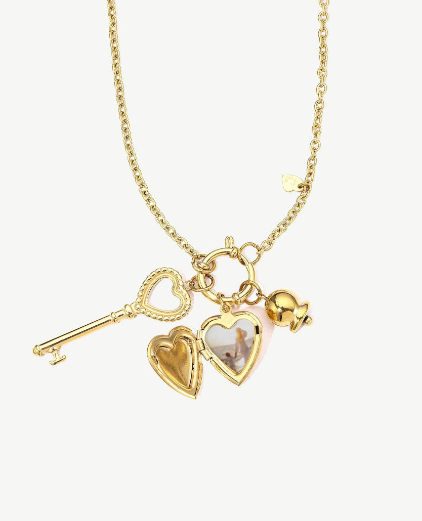 Lange ketting - Goudkleurig met bedels