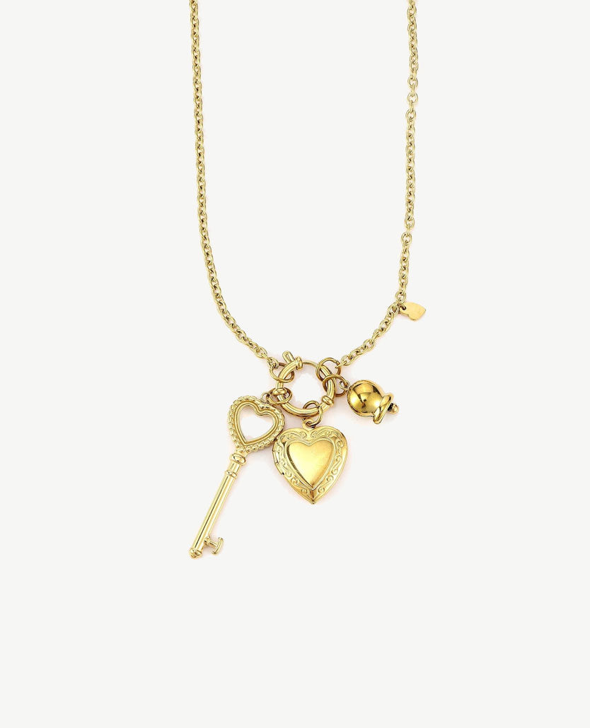 Lange ketting - Goudkleurig met bedels