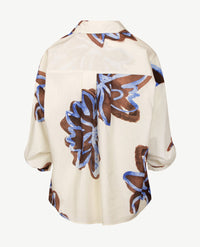 Le Comte - Blouse - Tuniek - Kobalt met off-white en choco