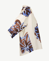 Le Comte - Blouse - Tuniek - Kobalt met off-white en choco