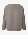 Le Comte - Lichte pullover - Ronde hals - Glans zilver grijs