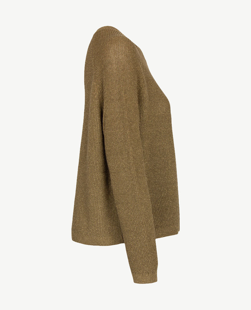 Le Comte - Pullover - Ronde hals - Mosgroen met glansje
