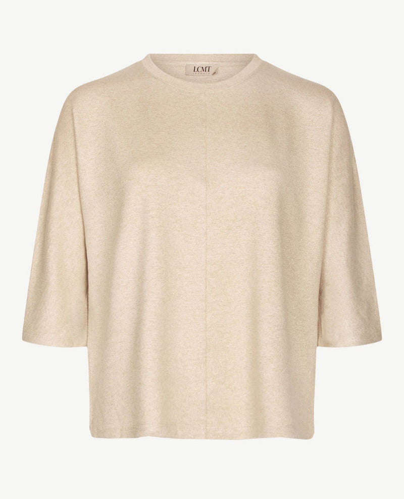 Le Comte - Lichte pullover - Ronde hals - Glansgaren beige met goud