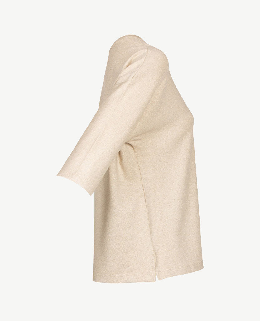 Le Comte - Lichte pullover - Ronde hals - Glansgaren beige met goud