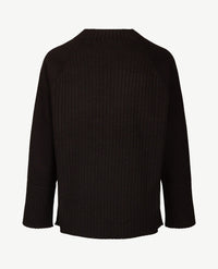 Le Comte - Pullover - Ronde hals - Zwart met glans