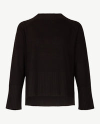 Le Comte - Pullover - Ronde hals - Zwart met glans