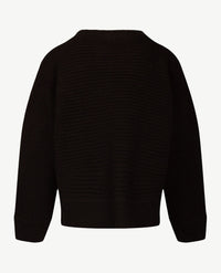Le Comte - Pullover - Ronde hals - Zigzag zwart en off-white