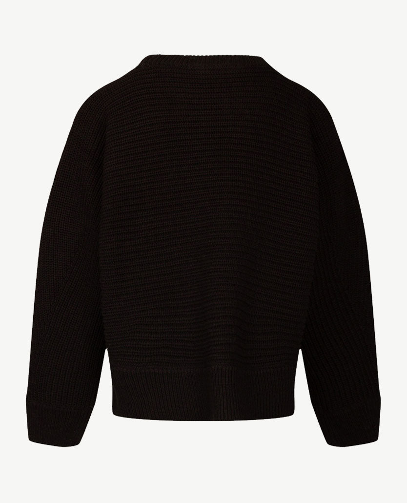 Le Comte - Pullover - Ronde hals - Zigzag zwart en off-white
