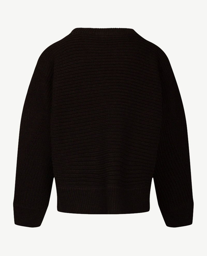 Le Comte - Pullover - Ronde hals - Zigzag zwart en off-white