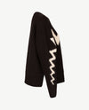Le Comte - Pullover - Ronde hals - Zigzag zwart en off-white