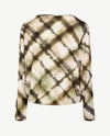 Le Comte - Dunne pullover - Ronde hals - Mosgroen, khaki met off-white en zwart