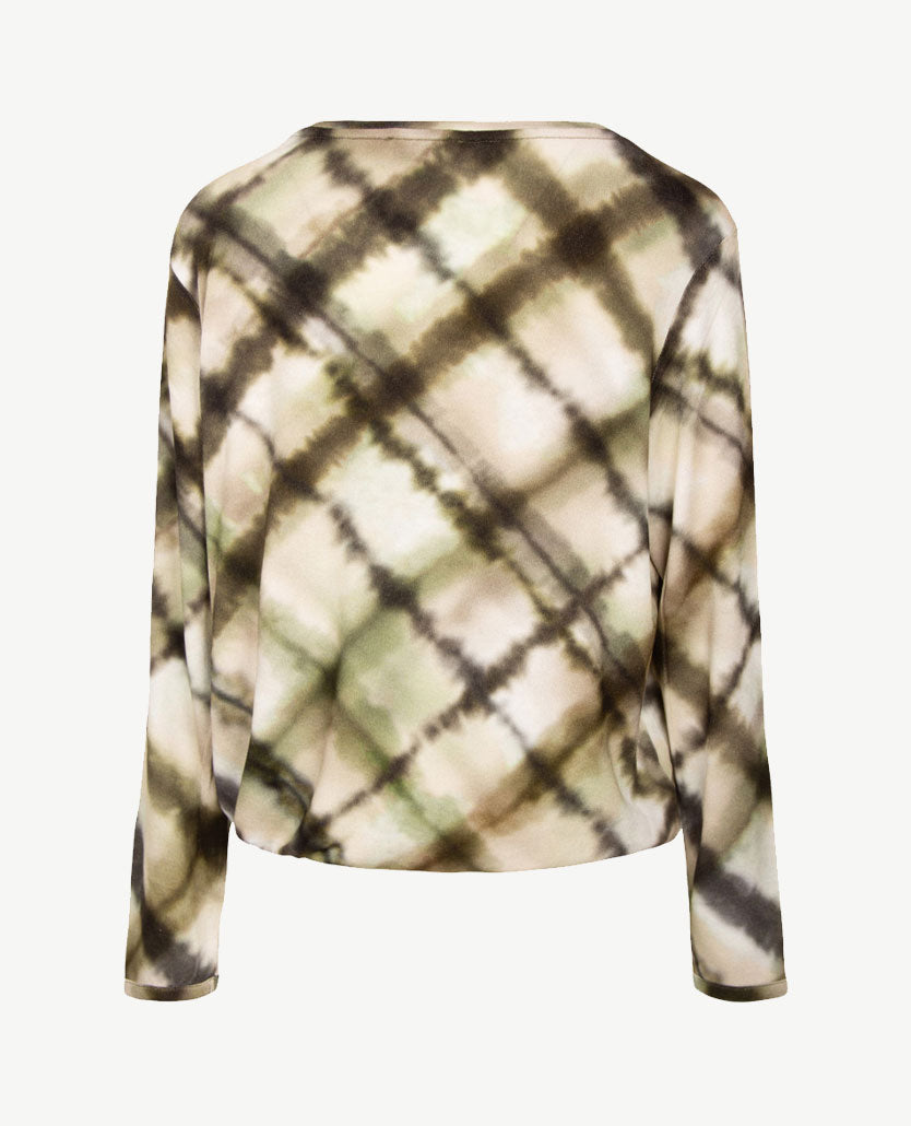 Le Comte - Dunne pullover - Ronde hals - Mosgroen, khaki met off-white en zwart