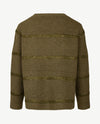 Le Comte - Pullover - Ronde hals - Mosgroen met glitter