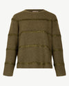 Le Comte - Pullover - Ronde hals - Mosgroen met glitter