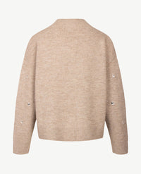 Le Comte - Pullover - Coll - Beige met glitters
