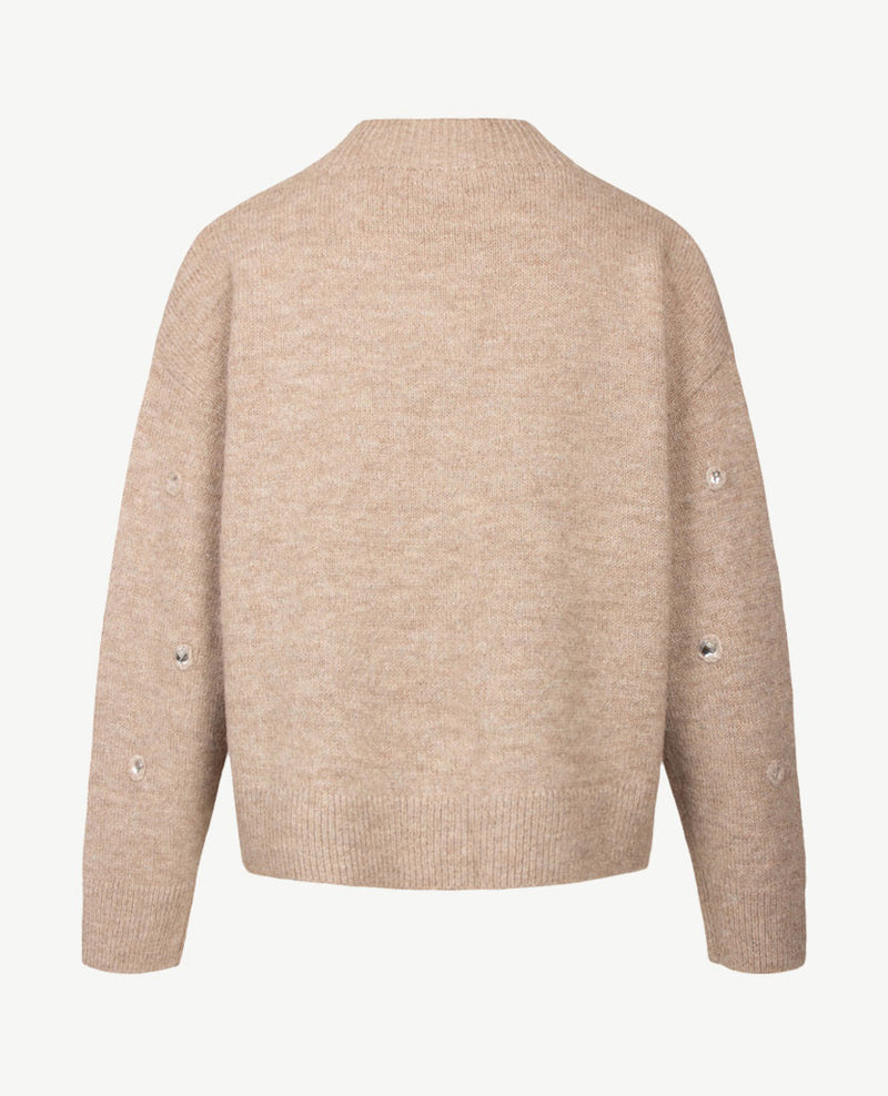 Le Comte - Pullover - Coll - Beige met glitters