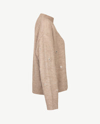Le Comte - Pullover - Coll - Beige met glitters