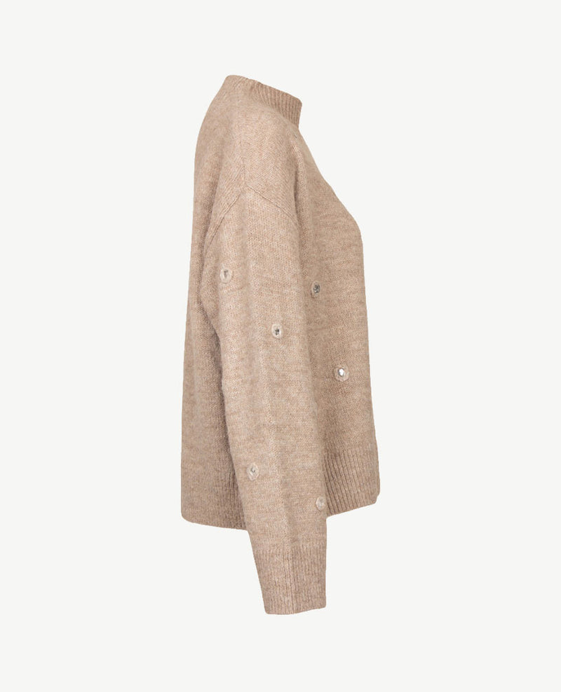 Le Comte - Pullover - Coll - Beige met glitters