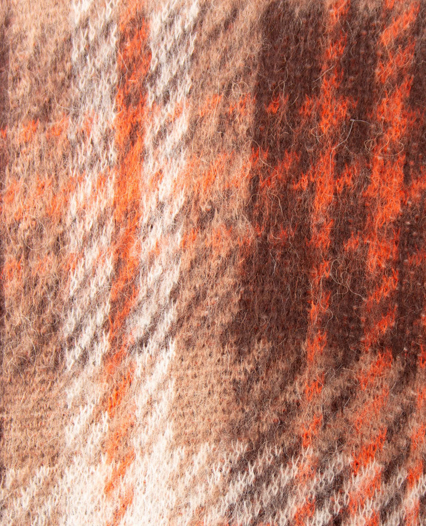 Le Comte - Damespullover - Ronde hals - Ruit met choco, orange en beige