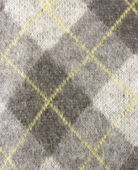 Le Comte - Damespullover - Ronde hals - Ruit grijs met yellow en off-white